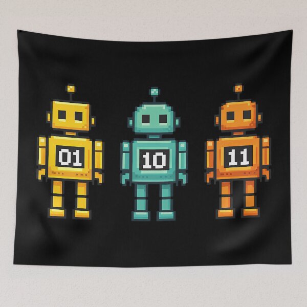 Item preview, 01 10 11 Robot Funny Binary Code Humor designed and sold by Eh Plus Designs.