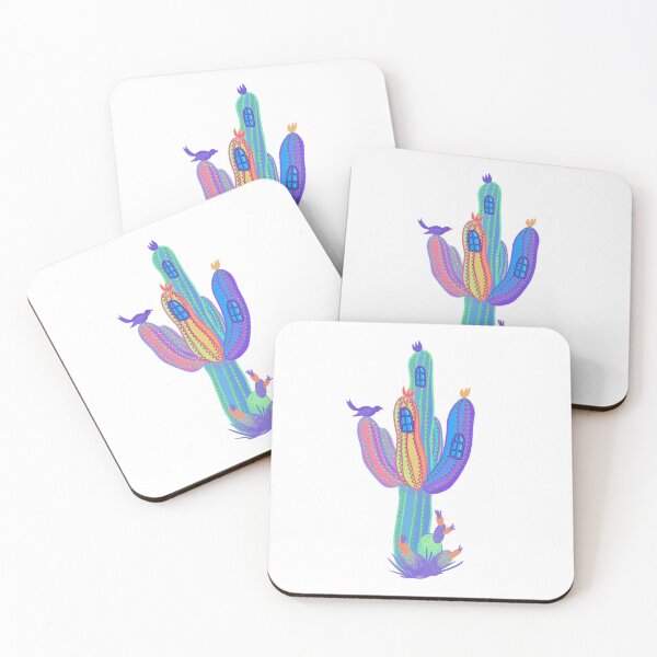 Item preview, Rainbow Cactus house quilt with adorable stitching  designed and sold by DesignChaser.