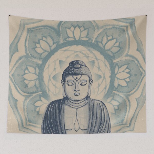 Item preview, Buddha Padma Watercolor - Dove Dusk Peacock designed and sold by Irene Estelle.