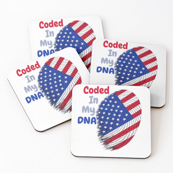 Item preview, Coded In My DNA American Flag Fingerprint Patriotic Design designed and sold by Moccroad.