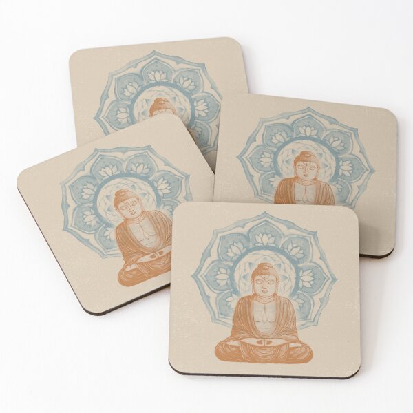 Item preview, Buddha Padma Watercolor - Dove Rust Peacock designed and sold by Irene Estelle.