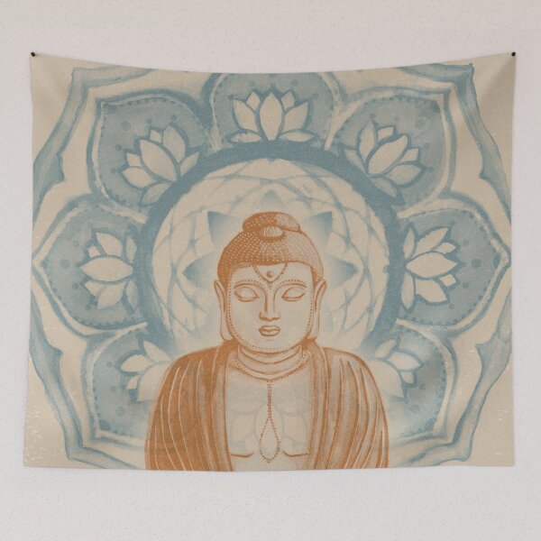 Item preview, Buddha Padma Watercolor - Dove Rust Peacock designed and sold by Irene Estelle.