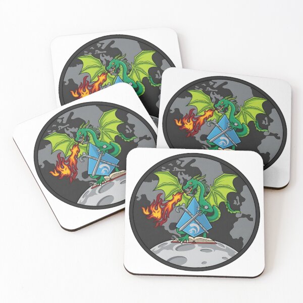 Item preview, Fantasy Dragon Emblem with Sword, Book, and Lunar Surface designed and sold by CharlieDesings.
