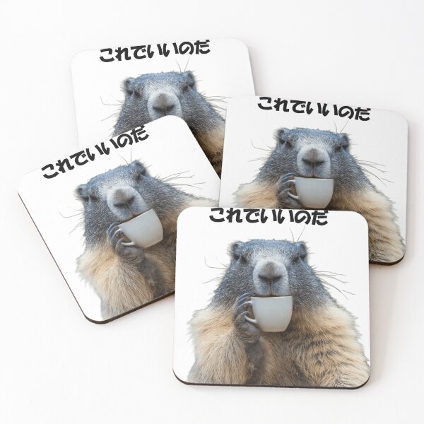 Item preview, This Is Fine Marmot — Funny Wildlife Coffee Meme designed and sold by AnotherMarmot.
