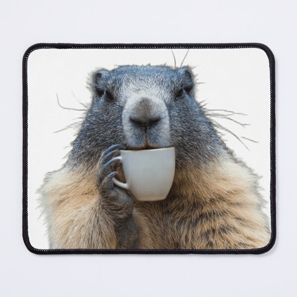 Item preview, This Is Fine Marmot — Funny Wildlife Coffee Meme designed and sold by AnotherMarmot.