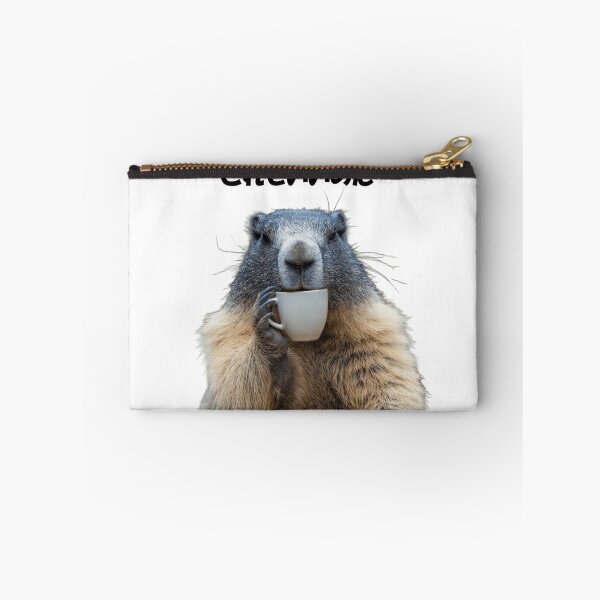 Item preview, This Is Fine Marmot — Funny Wildlife Coffee Meme designed and sold by AnotherMarmot.