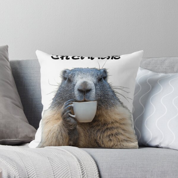 Item preview, This Is Fine Marmot — Funny Wildlife Coffee Meme designed and sold by AnotherMarmot.