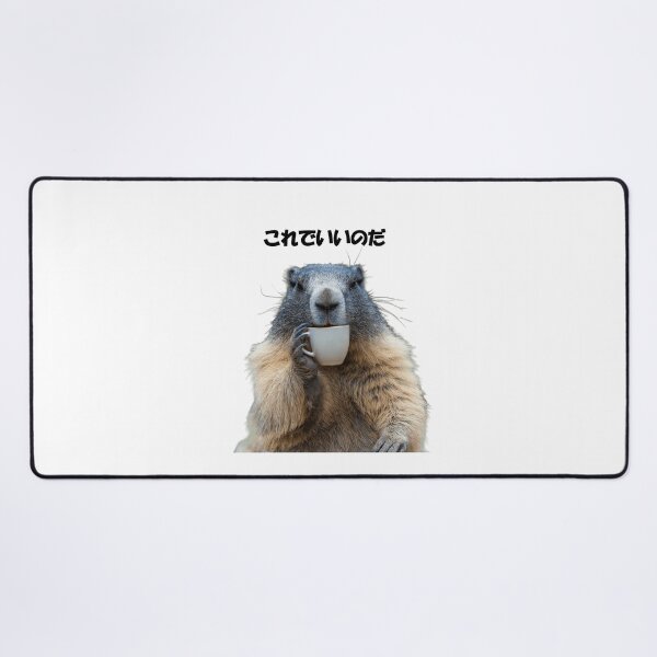 Item preview, This Is Fine Marmot — Funny Wildlife Coffee Meme designed and sold by AnotherMarmot.
