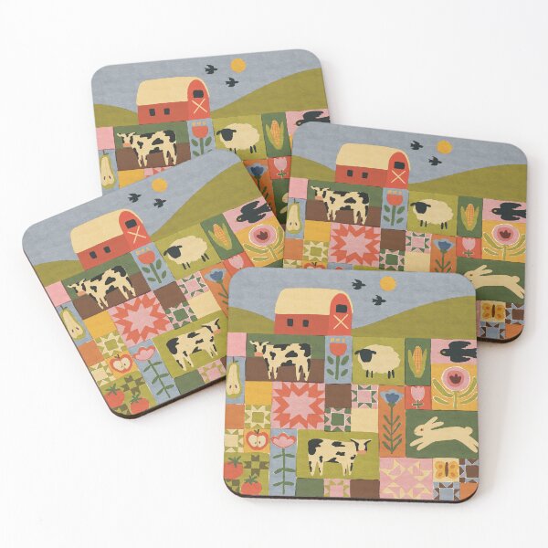 Item preview, Fortuna's Field | Watercolor Folk art designed and sold by KitschByKate.