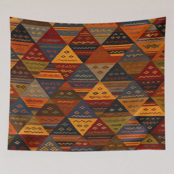 Item preview, Moroccan Berber Kilim Geometric Tribal Pattern Textile Design designed and sold by PinUpPizzazz.