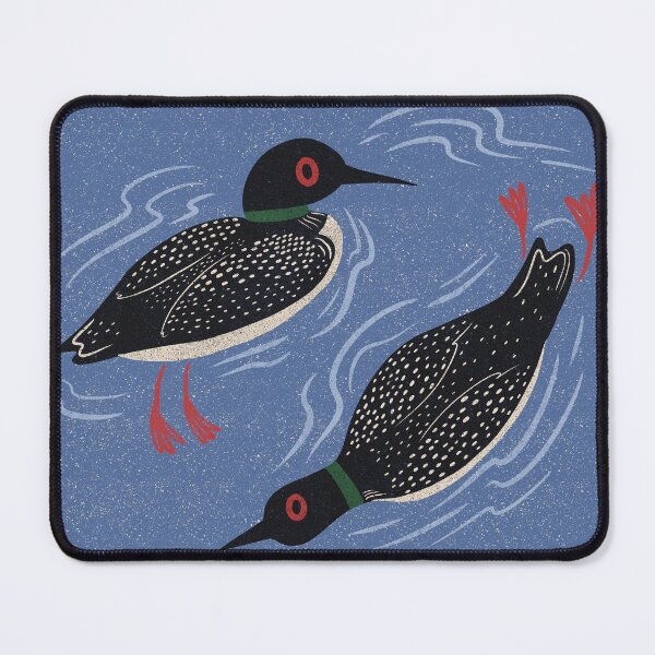 Item preview, Two Loons | Lino Print designed and sold by KitschByKate.