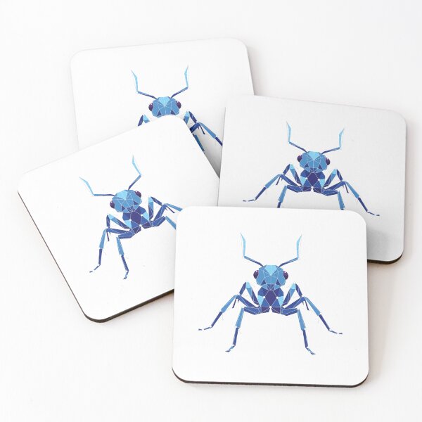 Item preview, Crystal Blue Ant – Low Poly Insect Sticker for Minimalist Decoration designed and sold by bsbd-action.