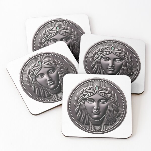 Item preview, Modern Metallic Medallion with Serene Goddess Face designed and sold by Creative88Art.