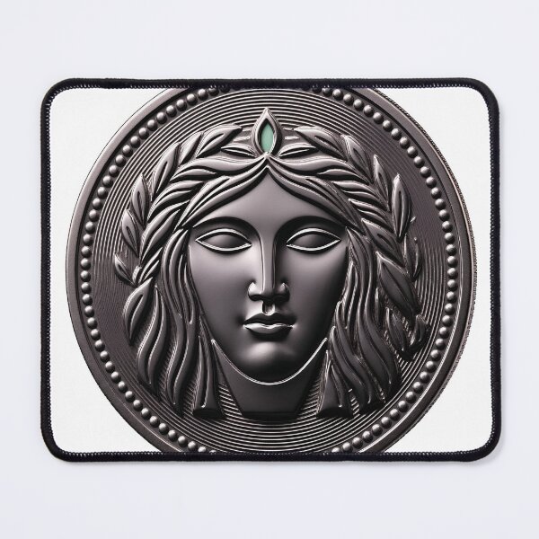 Item preview, Modern Metallic Medallion with Serene Goddess Face designed and sold by Creative88Art.