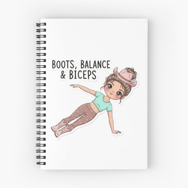 Item preview, Cute Pilates Cowgirl Sticker | “Boots, Balance, & Biceps” Kawaii Western Fitness Illustration | Fun Workout Design designed and sold by TeeUp2.