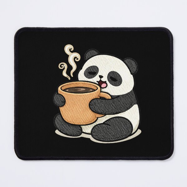 Item preview, Coffee Addict Panda – Cute Sleepy Panda Coffee Lover Mascot designed and sold by ColorSplash123.