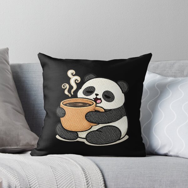 Item preview, Coffee Addict Panda – Cute Sleepy Panda Coffee Lover Mascot designed and sold by ColorSplash123.
