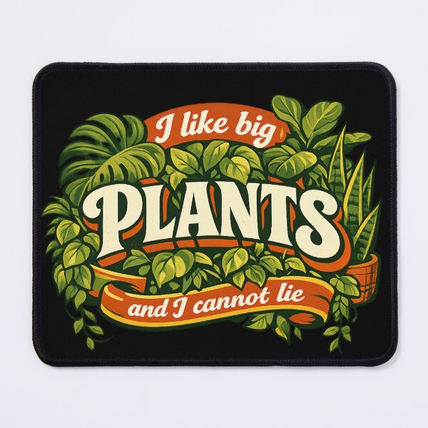 Item preview, I Like Big Plants and I Cannot Lie Retro Botanical Music Pun Design designed and sold by Heather's Creative Apparel.