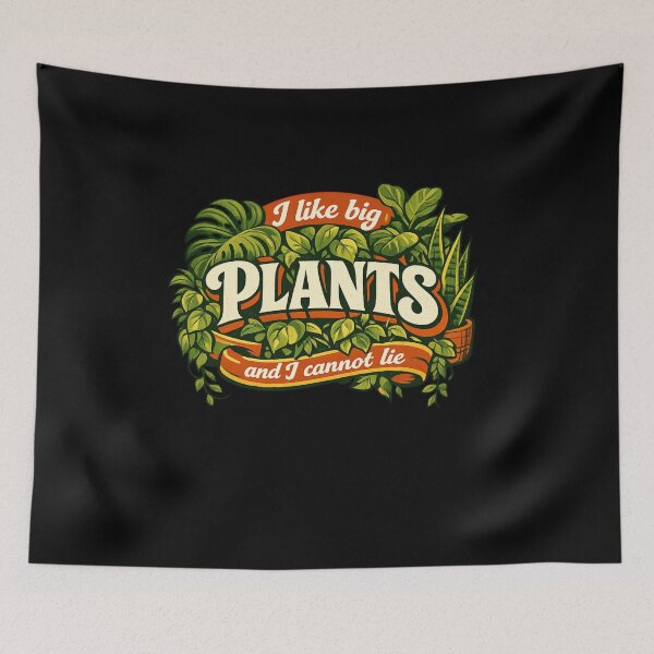 Item preview, I Like Big Plants and I Cannot Lie Retro Botanical Music Pun Design designed and sold by Heather's Creative Apparel.