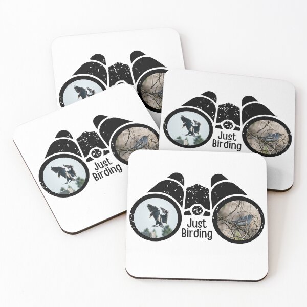 Item preview, Just Birding Sticker – Binocular Birdwatching Cormorant & Gnatcatcher Art designed and sold by thebmedit.