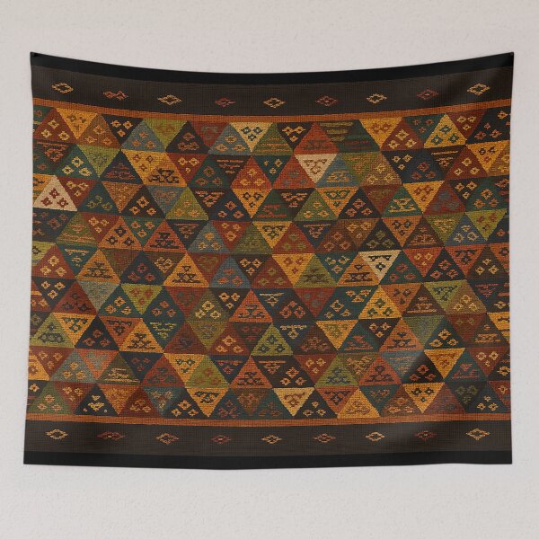 Item preview, Moroccan Berber Kilim Geometric Tribal Pattern Textile Design designed and sold by PinUpPizzazz.