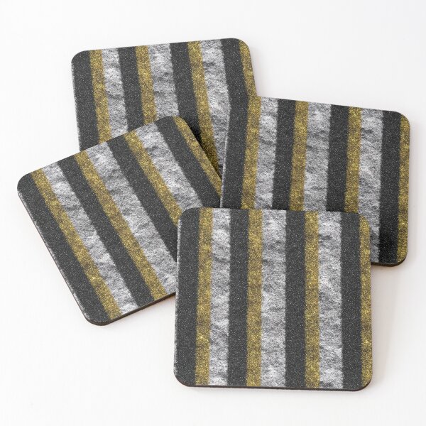 Item preview, Black Gold Silver Stripe Pattern designed and sold by bubblegoth.
