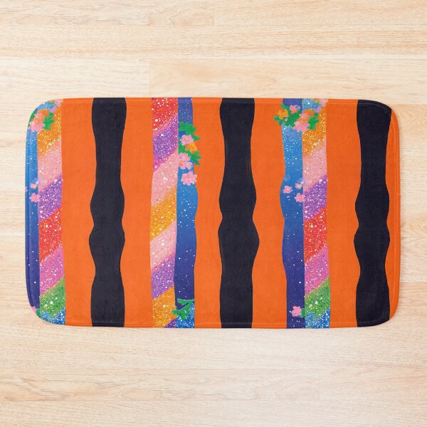Item preview, Orange Floral Stripe Pattern designed and sold by bubblegoth.