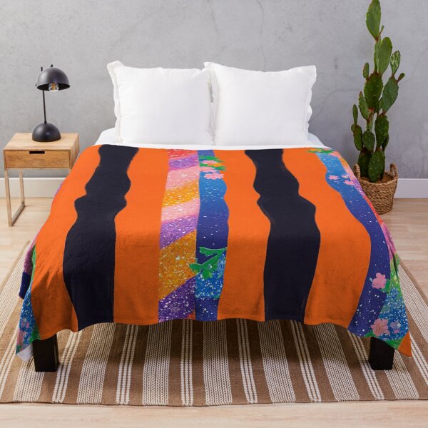 Item preview, Orange Floral Stripe Pattern designed and sold by bubblegoth.