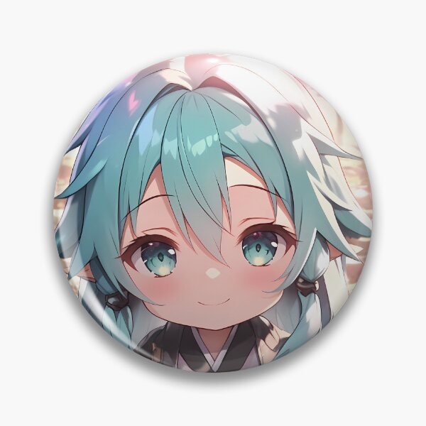 Item preview, Sinon Sword Art Online Chibi Kimono Teal Hair Soft Sakura designed and sold by TanglenRabbit.