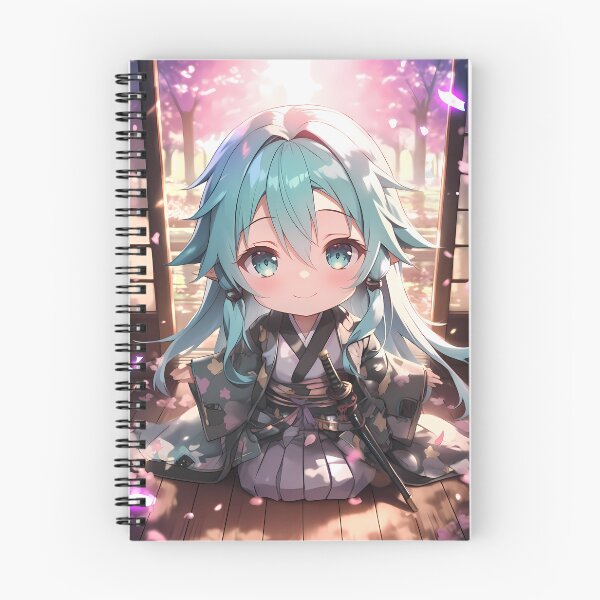 Item preview, Sinon Sword Art Online Chibi Kimono Teal Hair Soft Sakura designed and sold by TanglenRabbit.