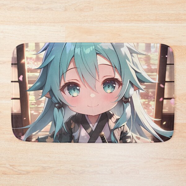 Item preview, Sinon Sword Art Online Chibi Kimono Teal Hair Soft Sakura designed and sold by TanglenRabbit.