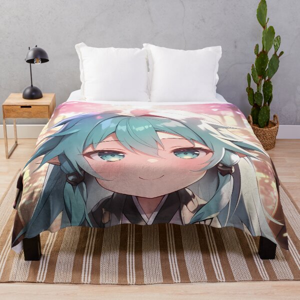 Item preview, Sinon Sword Art Online Chibi Kimono Teal Hair Soft Sakura designed and sold by TanglenRabbit.