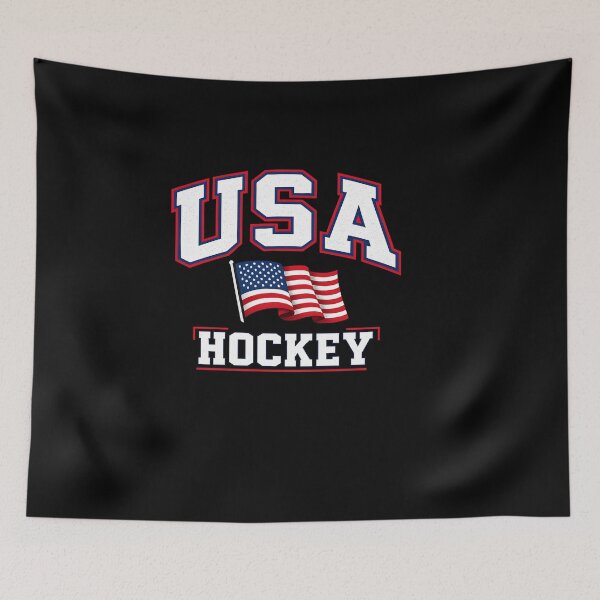 Item preview, USA Hockey with American Flag designed and sold by HUTEND.