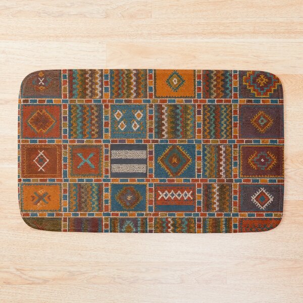 Item preview, Moroccan Berber Kilim Geometric Tribal Pattern Textile Design designed and sold by PinUpPizzazz.