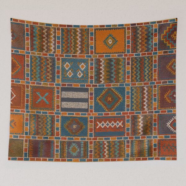 Item preview, Moroccan Berber Kilim Geometric Tribal Pattern Textile Design designed and sold by PinUpPizzazz.