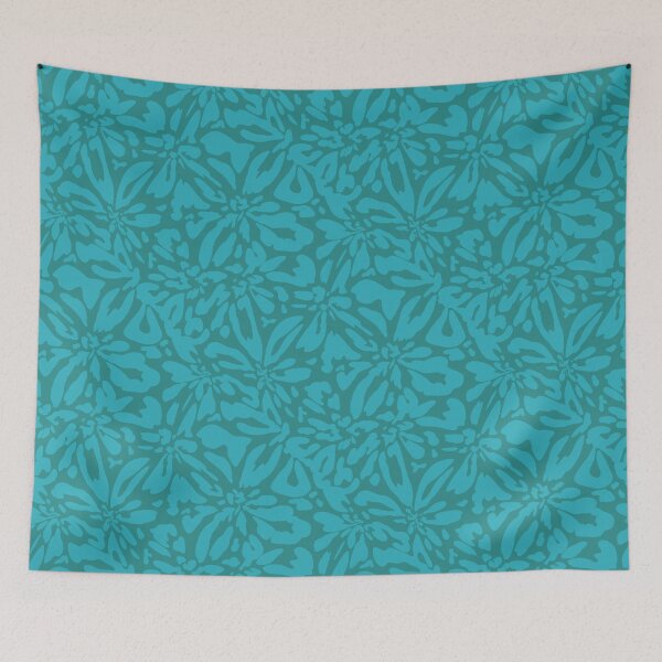 Item preview, Warped Garden Florals Abstract Pattern_Teal designed and sold by YaldiDesign.