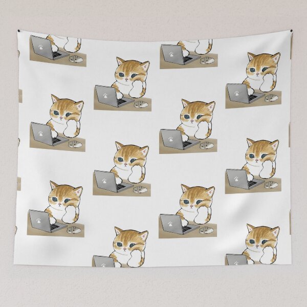 Item preview, Mofusand - Cat on Laptop designed and sold by penny555.