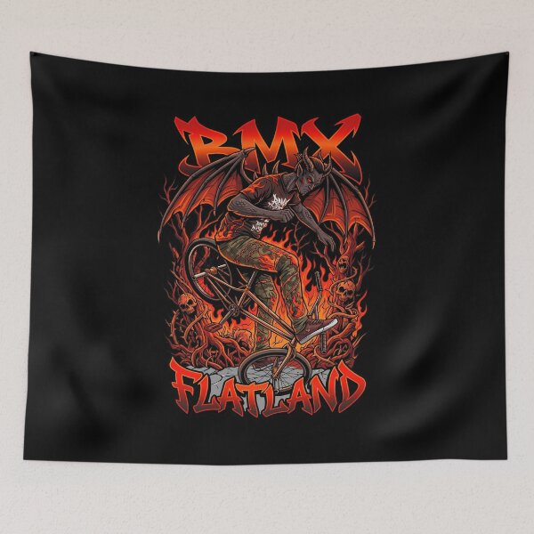 Item preview, Detailed Vector Art Demonic BMX Flatland Rider in Flames designed and sold by Tong4130.