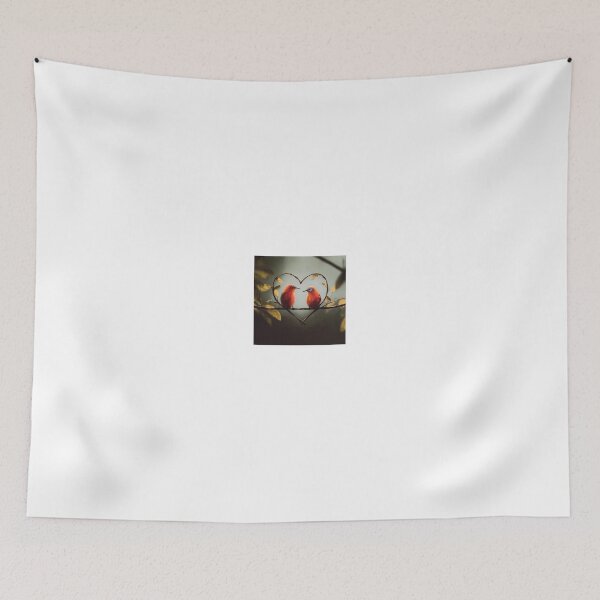 Item preview, Cute Lovebirds Forming a Heart – Romantic Bird Couple Art designed and sold by donndostudio.