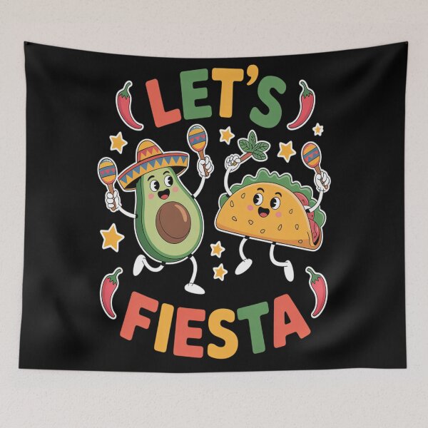 Item preview, Let's Fiesta - Cute Avocado and Taco Mexican Party Art designed and sold by AndreaOrtegaS.