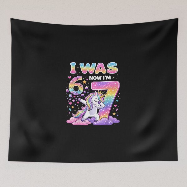 Item preview, I Was 6 Now I'M 7 Unicorn  designed and sold by Happycapyco.