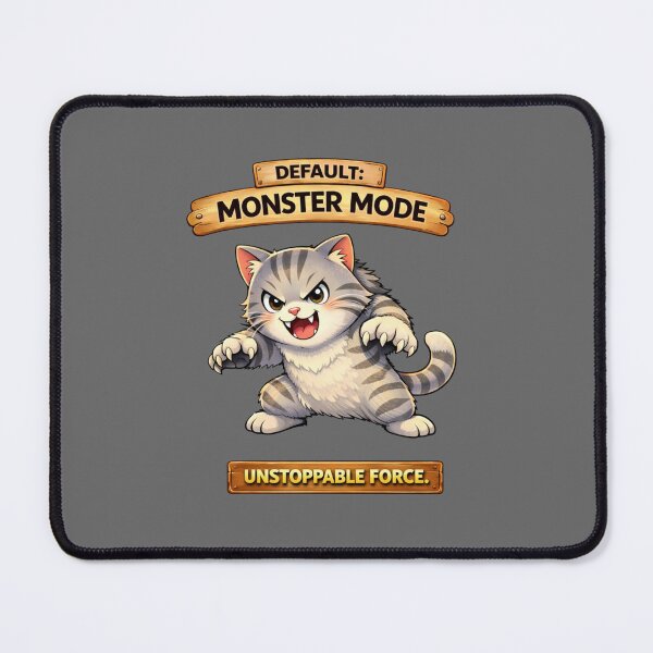 Item preview, Funny Cat Default Monster Mode Adulting Survival Meme designed and sold by Mindworx21.
