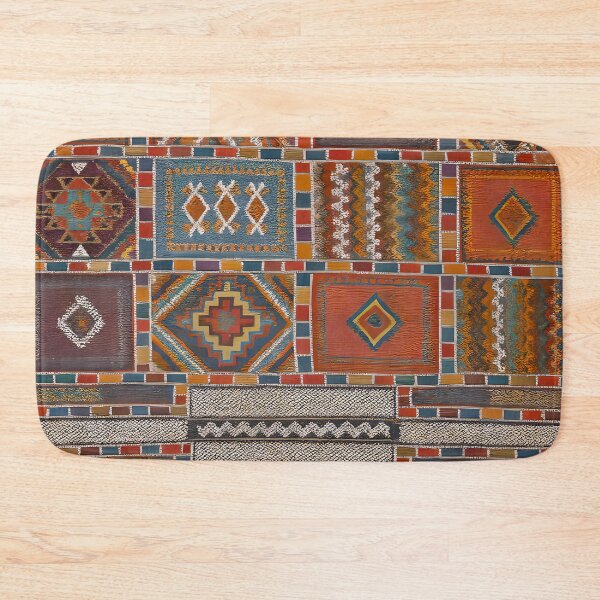 Item preview, Moroccan Berber Kilim Geometric Tribal Pattern Textile Design designed and sold by PinUpPizzazz.