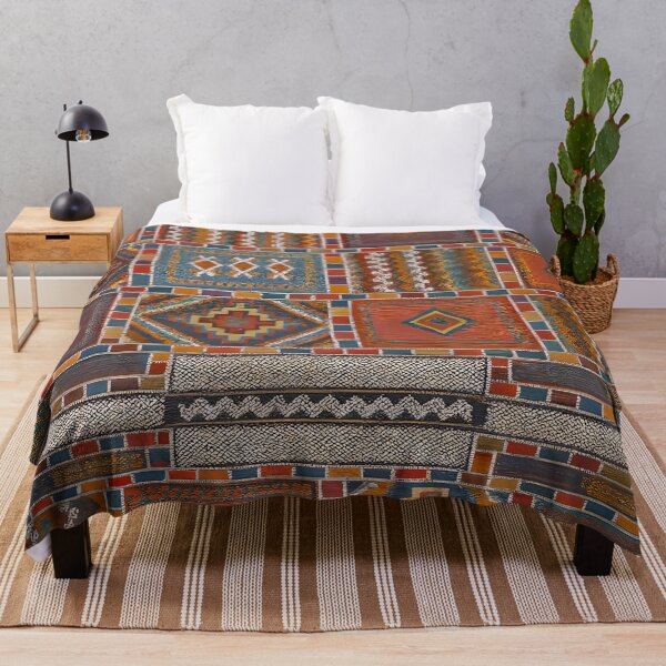 Item preview, Moroccan Berber Kilim Geometric Tribal Pattern Textile Design designed and sold by PinUpPizzazz.