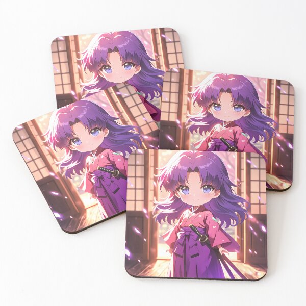 Item preview, Misato Katsuragi Neon Genesis Evangelion Chibi Waifu Kimono Spring Glow designed and sold by TanglenRabbit.