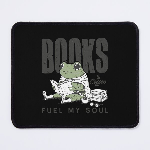 Item preview, Books and Coffee Fuel My Soul, Frog Reading, Funny Frog Book Book Lover Gift Bookworm designed and sold by Joneneee.