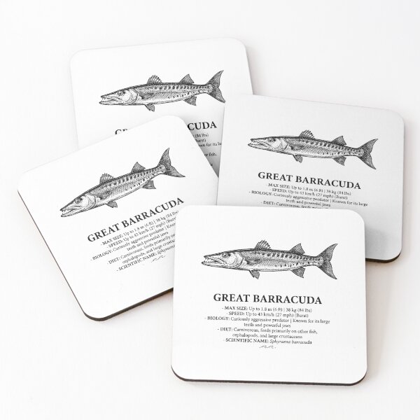 Item preview, Great Barracuda Vintage Scientific Marine Illustration designed and sold by MotionBanana Art.