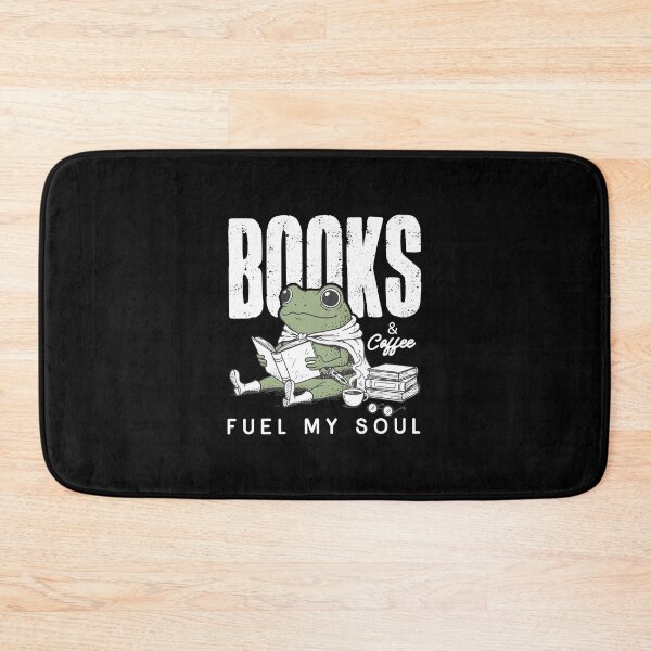 Item preview, Books and Coffee Fuel My Soul, Frog Reading, Funny Frog Book designed and sold by Joneneee.