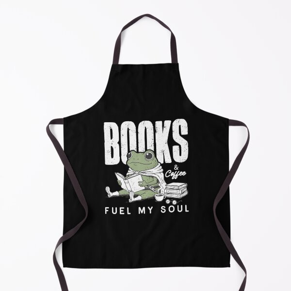 Item preview, Books and Coffee Fuel My Soul, Frog Reading, Funny Frog Book designed and sold by Joneneee.