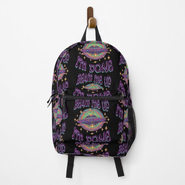 Item preview, Psychedelic Flying Saucer UFO - Beam Me Up, I'm Done designed and sold by Shy Fractal Designs.